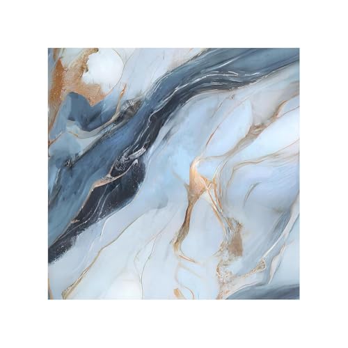 Image of TEKCOOL 60CM X 200CM Kitchen Wallpaper Oil Proof,Waterproof self-Adhesive Wall Stickers for Kitchen Anti-Mold and Heat Resistant Aluminium Backsplash Wallpaper (Blue White-4pc)