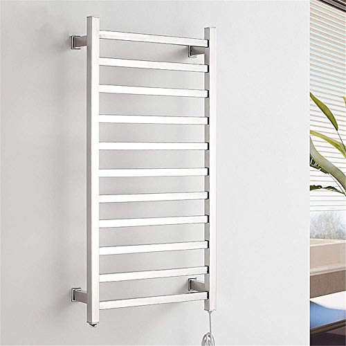 Calentador de Toallas, toallero eléctrico de Acero Inoxidable, secador eléctrico de Toallas y Ropa, Calentador de 11 Barras T