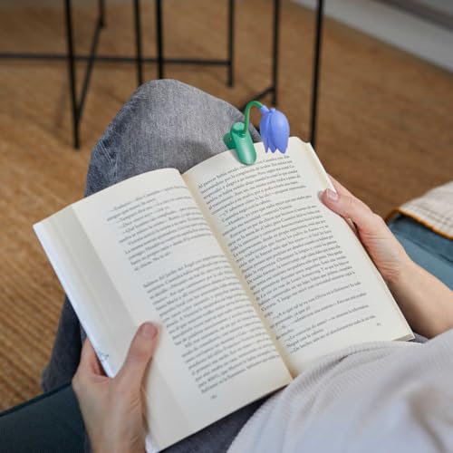 balvi Leselampe Tulip Lila Farbe Flexible Leselampe mit Klemme in Tulpenform zum Lesen im Dunkeln Pla