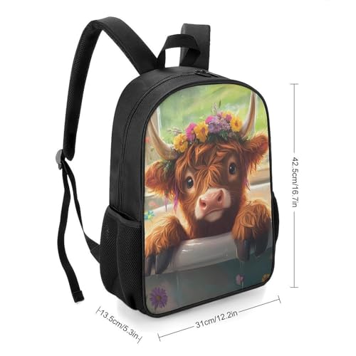 Highland Cow Cute Backpack Large Capacity Oxford Oloth Backpacks for Women Men Traveling2