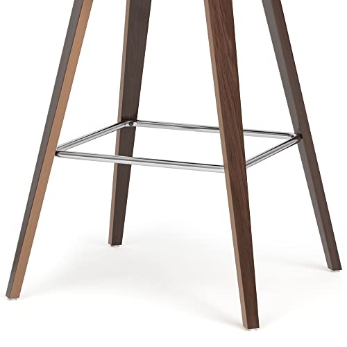 SIMPLIHOME Randolph Counter Stools (Set of 2) - 28 Inch Seat Height Upholstered Bentwood Bar Stools in Cream PU Faux Leather, Mid Century Modern Seating with Curved Backrest and Chrome Footrest by SIMPLIHOME - Image 6