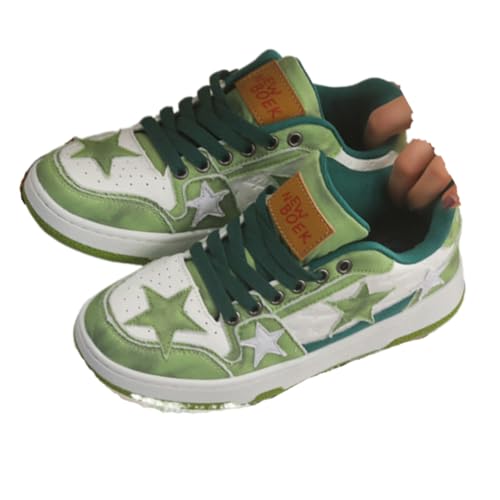 Cute Star Shoes - Denim Blue Chunky Platform Sneakers for Women & Girls, Y2K Retro Casual Trainer for Everyday Wear, Beach Travel, Back to School Gift, Party, Sports, Hiking