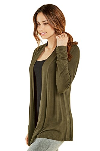 Image of Cardigan - Women's Classic Chic Rayon Fabric Cardigan Sweater for Layering All Season Open Drape Cute Comfortable and Durable