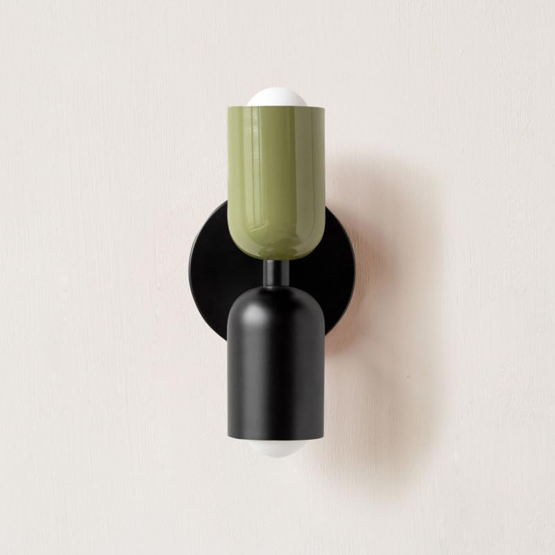 Applique murale double tête vert noir à lumière chaude pour couloir moderne