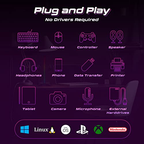 PrisTeam Gaming Gaming Headset Stand - Gaming Headphones Holder RGB PC Desk Gaming Accessories With USB-C, USB-A, 3.5mm AUX Input - Compatible With Xbox, Playstation, Nintendo, Mac And Windows - Image 5