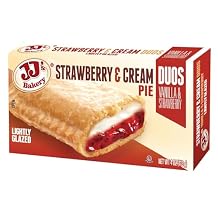 JJs Bakery Duos Strawberry & Cream Snack Pies, Individual Dessert, Fresh-Baked, Perfect for Snacks, Nut-Free, Kosher Parve, 4 Oz Each Pack of 6