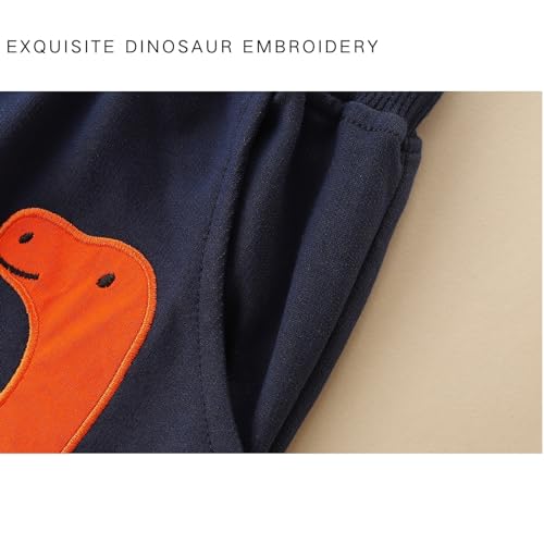 IjnUhb Boys Sweatpants，Toddlers Cotton Pull On Jogger Pants, Kids Elastic Waist Stretch Pants, 2-Pack3