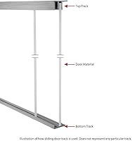 Vista 6 de Outwater Pista de puerta corredera de aluminio de 48 pulgadas para paneles de madera de 1/8 pulgadas, acabado de molino