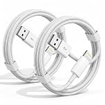 VEN-DENS 2 Pack USB A To Lightning Cable MFi Certified [1M] for iPhone 14 13 12 11 XS XR X Pro Max Mini 8 7 6S 6 Plus 5S SE iPad iPod AirPods 3FT Carplay Fast Charger Nylon Braided Cable (WHITE)