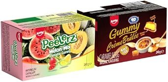 AMOS Peelerz Melon Mix Peelable Gummy & Delicious Caramel-Br l e Flavor Gummy Sweet