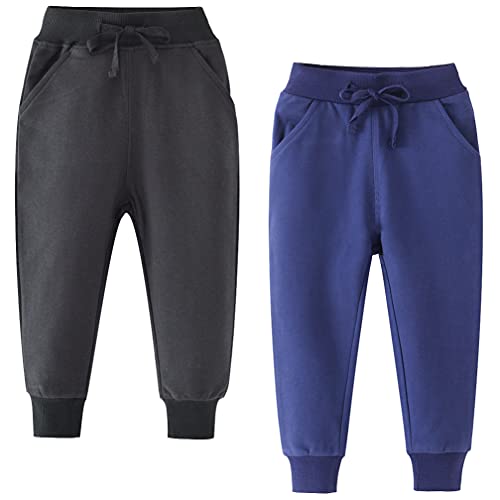Image of Little Boys Jogger Pants Toddler Boys' Drawstring Elastic Waist Cotton Casual Sweatpants 1PC / 2 PCS Set