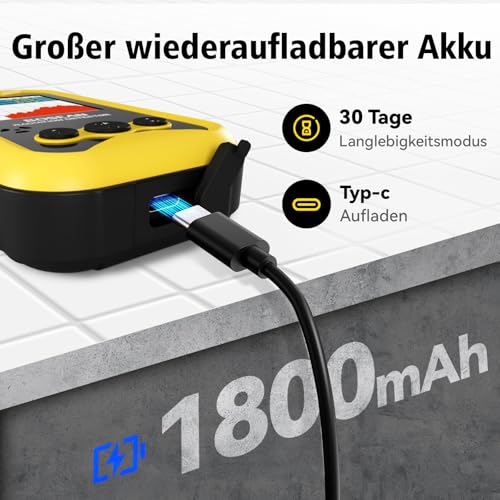 Geigerzähler Radioaktivität FS5000 Strahlendetektor Nukleare Strahlungsmesser mit PC Software Beta Gamma Röntgen Wiederaufladbare Strahlungsmesser Radioaktiver Monitor Tester