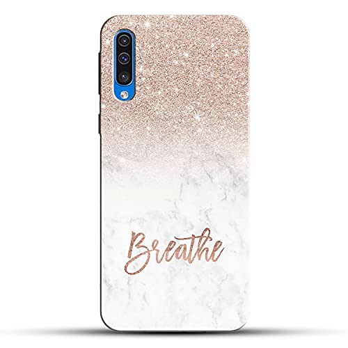 Image of COLORflow Back Cover Compatible with Samsung Galaxy A70 | (Best for Girls) Quotes (Breathe) Marble | Designer Printed Hard CASE Bumper Back Cover