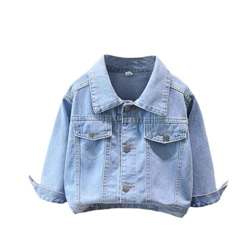 2-14Y Little Big Girls' Jean Jacket Spring Autumn Trendy Cozy Soft Embroidered Denim Jacket