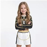 Ficlwigkis Pop Demon Kostüme Mädchen Faschingskostüme Cosplay Kit Für Kinder Mädchen Kostüm Jacke Weste für Karneval Halloween Party (Schwarz, 130)