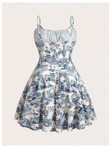 Image of Verdusa Women's Plus Size Floral Summer Dresses Boho Short Sundress Holiday Cami Flowy Dress