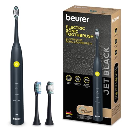 Beurer SC 30 Jet Black Brosse à dents électrique, avec 4 modes de brossage, 80 000 oscillations, minuterie acoustique quadrante et affichage LED, 2...