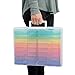 Bright Creations 16 Transparent 4x6 Photo Storage Boxes and Organizer with Handle for Pictures, Art Supplies (Rainbow Colors)