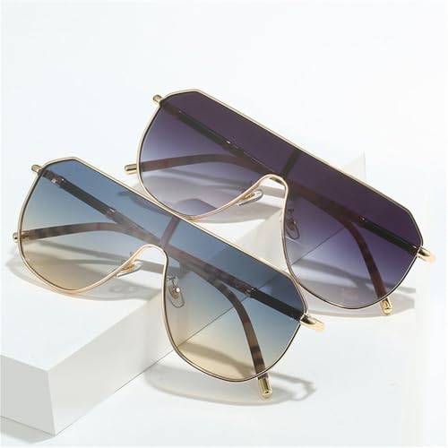 Lunettes de soleil à monture plate intégrée style tendance - 6