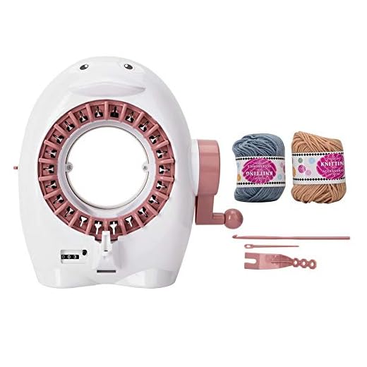 Junluck Knitting Toy, Weaving Loom Knitting Machine Round Loom, Knitting Board Rotating Knit Loom Machine,DIY Sewing Toy Educational Toy for Children Handmade Hat Scarves Sweater