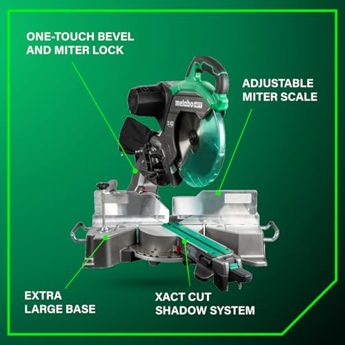 Metabo HPT 12-Inch Sliding Miter Saw, Dual Bevel, Xact Cut Shadow Line, 5-Year Warranty, C12RSH3 by Metabo HPT - Image 3