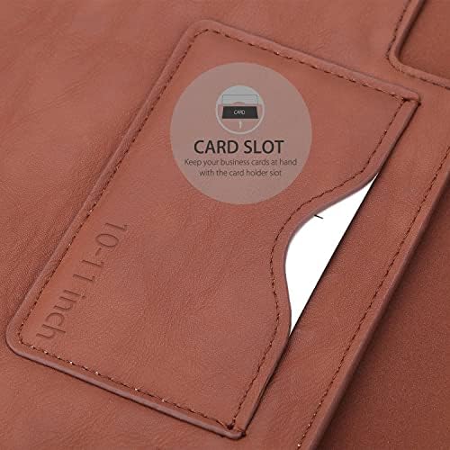 MoKo 12.9 Inch Tablet Sleeve Case, Protective PU Leather Bag Fit iPad Pro 12.9 3rd/4th Generation 2018-2020, iPad Pro 12.9 2021/2020/2018, with Built-in Card Slot Document Pocket, Brown