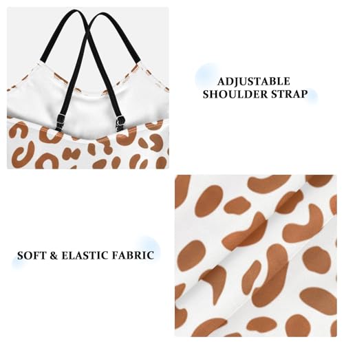 Leopard Brown Beige Spots Girls One Piece Swimsuit Beach Swimwear 208617863