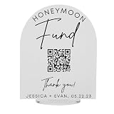 Elation Factory Co. Honeymoon Fund Sign, QR Code Cash Gift, Wedding