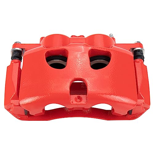 Image of TRQ Front Right Brake Caliper w /Bracket Performance Red Passenger Side
