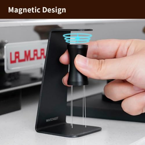 Herramienta de distribución de espresso WDT watchget magnética accesorios café negro 4