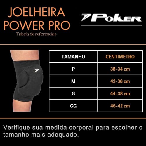 Kit Joelheira Manguito Brac Vôlei Poker Power (Preto, M)
