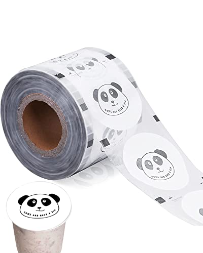 MXBAOHENG Rouleau de film d'étanchéité transparent pour tasse à thé en plastique Diamètre 90 mm - 95 mm 2400 feuilles Cover