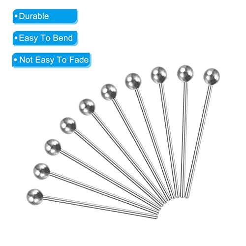 Patikil 200Pcs Silver Plated Ball Head Pins Jewelry Making 24 Gauge 16Mm Wire Head Pins Brass Round Ball Head Pins Metal End Head Pins For Diy Craft Necklaces Bracelets Earrings #TOP3