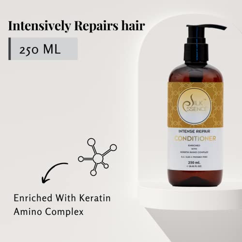 Image of Intense Repair Keratin Conditioner for Men & Women (250ml) / Enriched with Keratin Amino Complex /Conditioning /Smooth & Shine to Maintain Your Straight Hair /Silicone & Paraben Free