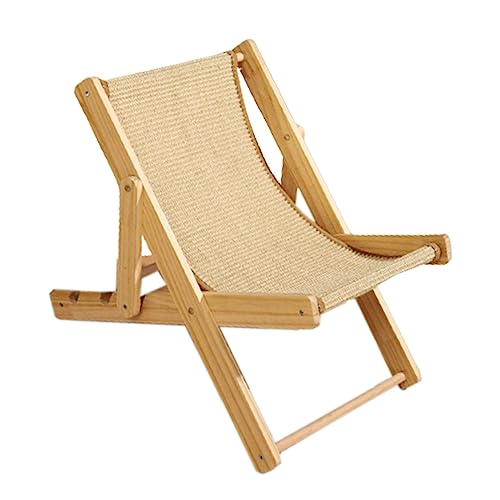 F Fityle Cat Lounge Chair, Katzenstuhl Lounge Balkon Sisal zum Ausruhen, Katze Lounge Sessel Verstellbar, Cat Hammock Bed Haustierbett für kleine Hunde, Katzen, Kaninchen, Welpen, Beigefarbenes Sisal