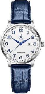 SHENGKE SK Business Classic Women Watch with Genuine Leather Stainless Steel Band Elegant Ladies Watch