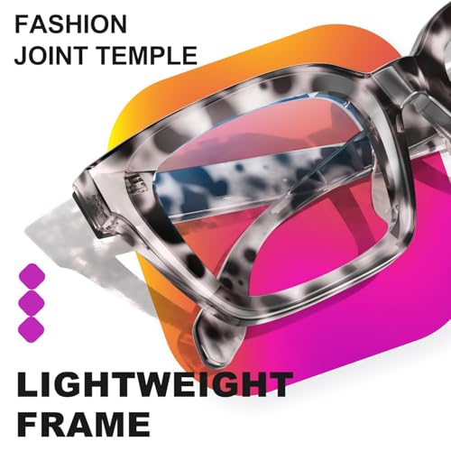Image of VISOONE Chunky Square Anti Glare UV400 Blue Light Blocking Computer Glasses | 99% Digital Screen Filter Non-Prescription Clear Lens Thick Frame 32g Lightweight Eyewear Office for Men Women MONTANA
