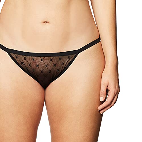 Dkny Women's Monogram Mesh String Bikini Panty, Black, X Large #TOP2