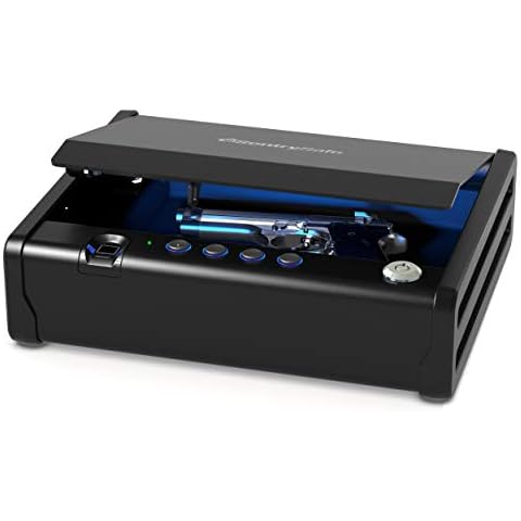 SentrySafe Biometric Gun Safe for Handgun or Pistol, Fingerprint Safe with Interior Light, 1 Handgun Capacity, Firearm Storage with Bolt Down Kit, QAP1BLX Cover
