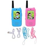Gugxiom Video Walkie Talkies para Niños, Paquete de 2, Walkie Talkies Recargables para Niños con Cambiador de Voz, Divertidos Juguetes de Intercomunicador para y Niñas, Juegos Al