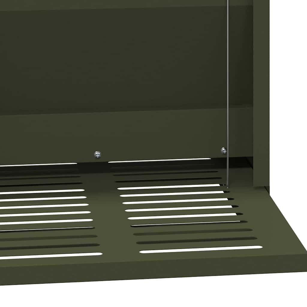 vidaXL Comedero de Pedal para Pollos Verde Oliva 33 x 42 x 40 cm, Comedero automático para gallinas, diseño Compacto, Resistente, Ideal para jardín y terraza