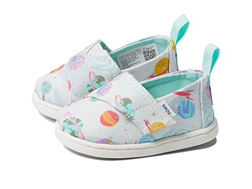 Image of TOMS Tiny Girl's Alpargata Espadrille, Cloudy Grey Foil Cosmic Galaxy Print,11