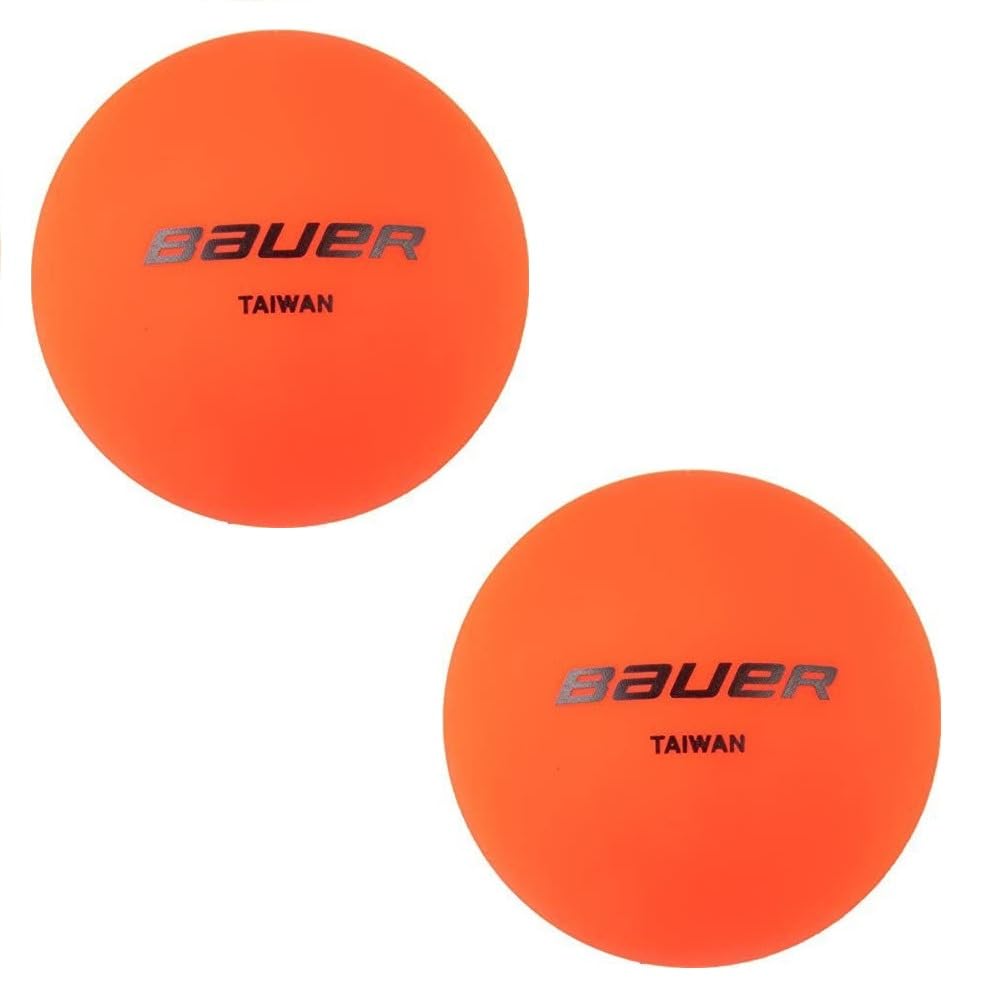 No-Bounce Street Hockey Balls, Cool or Warm Weather 2PK (Orange)