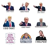 45 Political Humor Stickers Pack 2 Inch Funny Trump I did that Elon Tariffs Political Satire Vinyl Sticker Sheets - 5 Sheets of 9