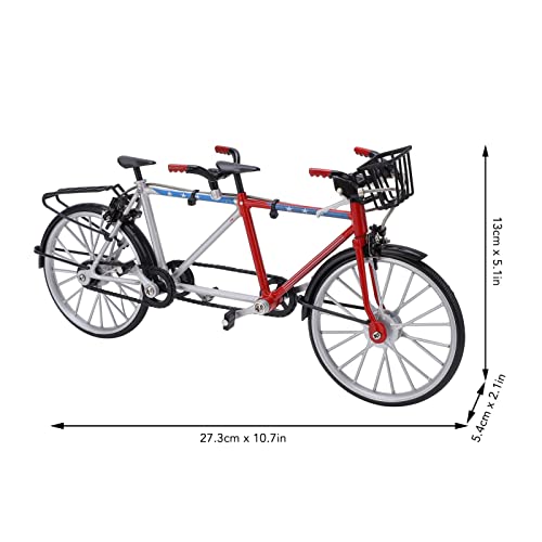 Tnfeeon Mini-Tandem-Fahrrad-Spielzeug, Sammlerstücke Miniatur-Spielzeug 1/10 Kinder-Tandem-Fahrrad-Modell für Wohnkultur