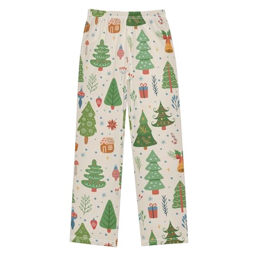 Boys' Pants Christmas Tree Gift Garland Star Long Bottoms Jogger Pants Elastic Waist Trousers with Pockets S-XL