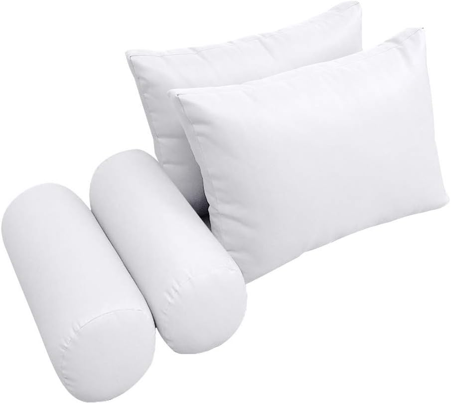 Prolinemax Style 2 - Mattress & Pillow Bolster Cushion for Outdoor Indoor Daybed Porch Swing Bed Knife Edge Queen Size AD105 | Covers ONLY |
