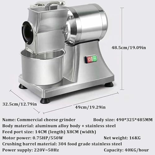 Rallador eléctrico de queso de 550 W en acero inoxidable miniatura 4