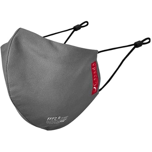 FFP2 zertifizierte Nano-Maske-PRO grau ab 5er Set Casada - Gesichtsschutz Hygiene Schutzmaske Mehrwegmaske Mundschutz Wiederverwendbar Waschbar (5)