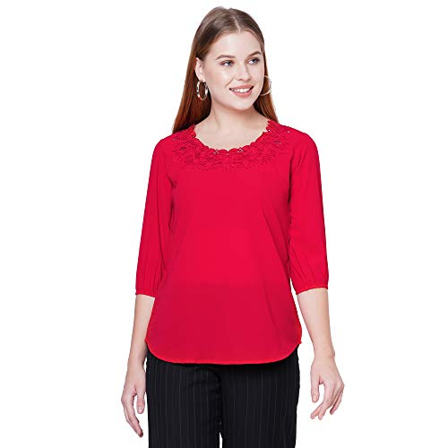 Image of GO-4 IT Women's Top with Cutwork Embroidery in Neck
